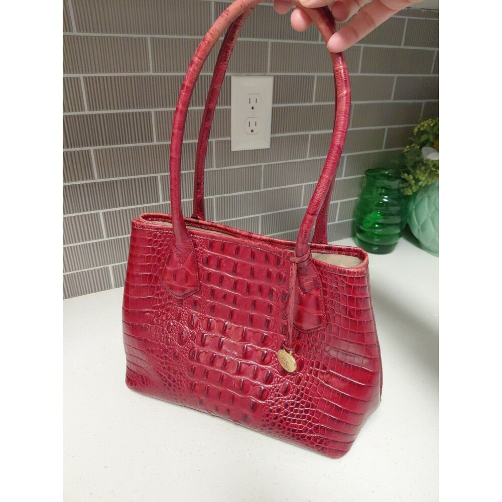 Brahmin Red Alligator Leather Purse WORN AND USED snap closure